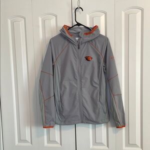 Oregon State University Columbia Light Gray Jacket with Orange Trim